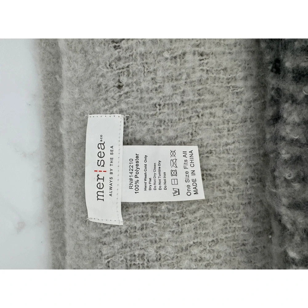 Mer Sea & Co Scarf Grey Ombre Knit Fringe Tassel‎ Wrap Shawl One Size